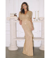 Champagne Sequin Formal Gown