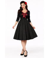Black & Red Polka Dot Bow Swing Dress