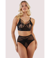 Black Sheer Mesh Eddie Crossover Bra