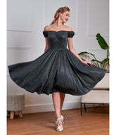 Banned Black Glitter Swing Dress