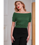Banned Green Off the Shoulder Lavinia Cotton Top
