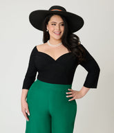 Banned Plus Size Black Off The Shoulder Dixie Top