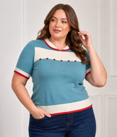 Banned Plus Size Sky Blue Lily Rose Sweater