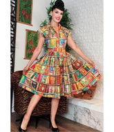 Bernie Dexter Book Print Swing Dress
