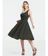 Black Atomic Bees Print Heidi Dress