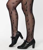 Black Celestial Fishnet Tights
