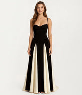 Black & Ivory Stripe Gown