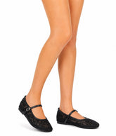 Black Lace Mary Jane Ballet Flats