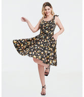Black Meowgical Galaxy Swing Dress