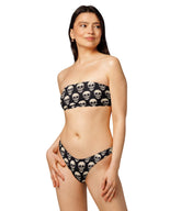 Black Skull Bandeau Two Piece Swim Set