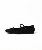 Black Suede Mary Jane Flat