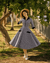Black & White Gingham Swing Dress