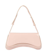 Blush Pink Leatherette Curved Silhouette Bag