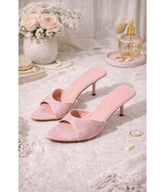 Blush Pink Suede Kitten Heels