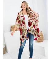 Blush Rose Print Kimono