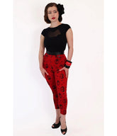 Bonsai Kitten Red Horror Queens Capri Pants