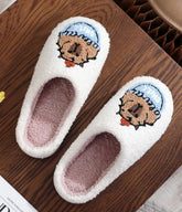 Capybara Embroidered Cotton Slippers