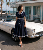 Dolly & Dotty Navy Nautical Mollie Shirt Dress