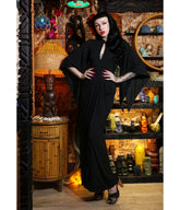 Elle Rebel Black Cape Sleeve Maxi Dress