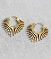 Gold Sunburst Hoop Earrings