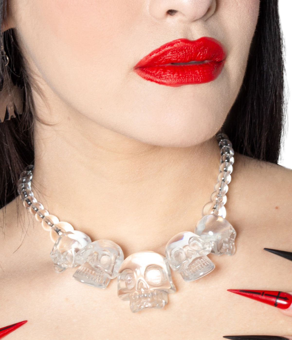 Clear Multi Skull Beaded Necklace