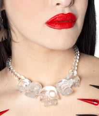 Clear Multi Skull Beaded Necklace