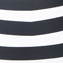 Barbie鈩?x Unique Vintage Plus Size Black & White Chevron Stripe One Piece Bathing Suit