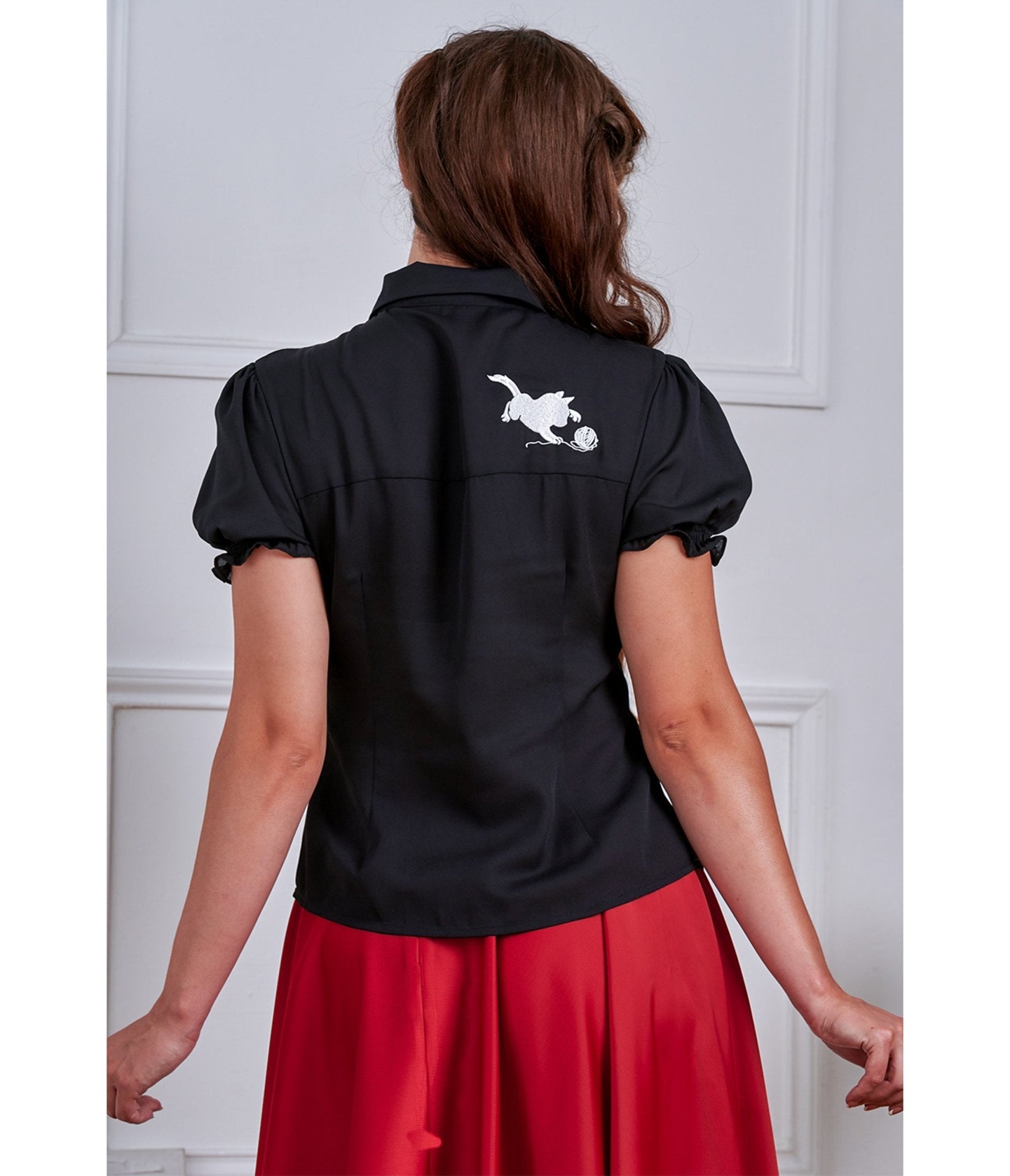 Banned Black & White Cat Sophie Blouse