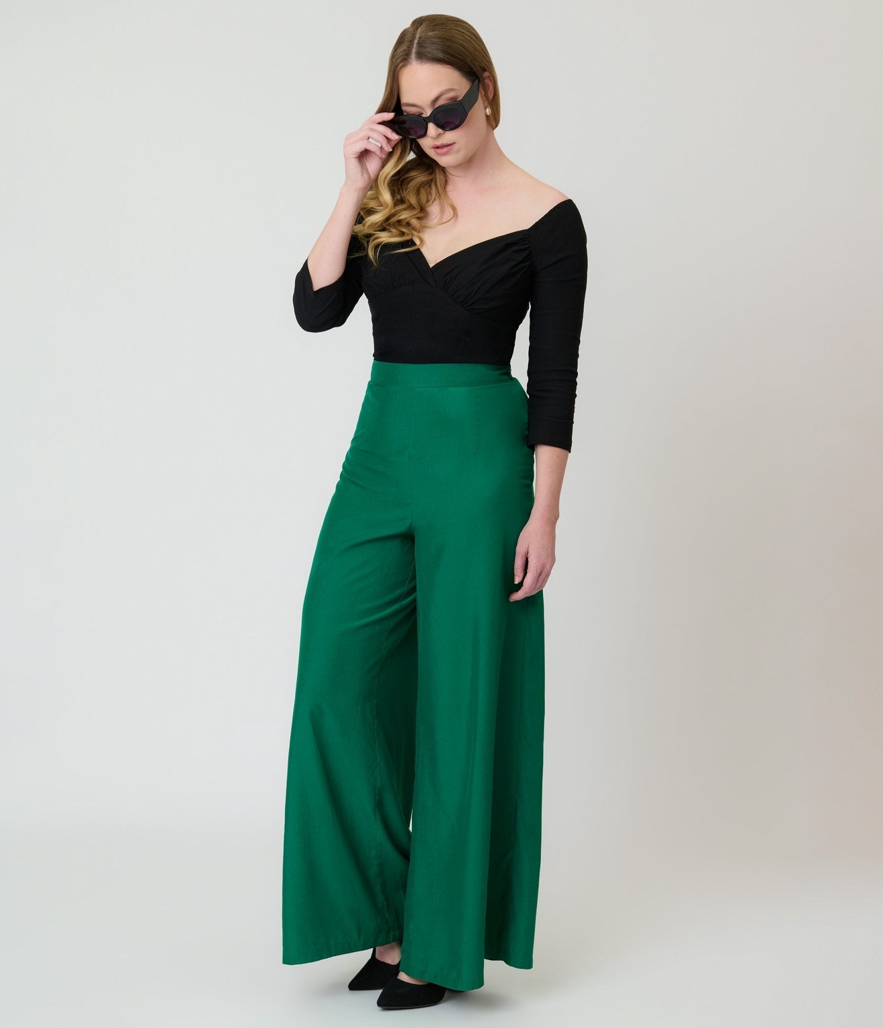Banned Green Elizabeth Palazzo Trousers