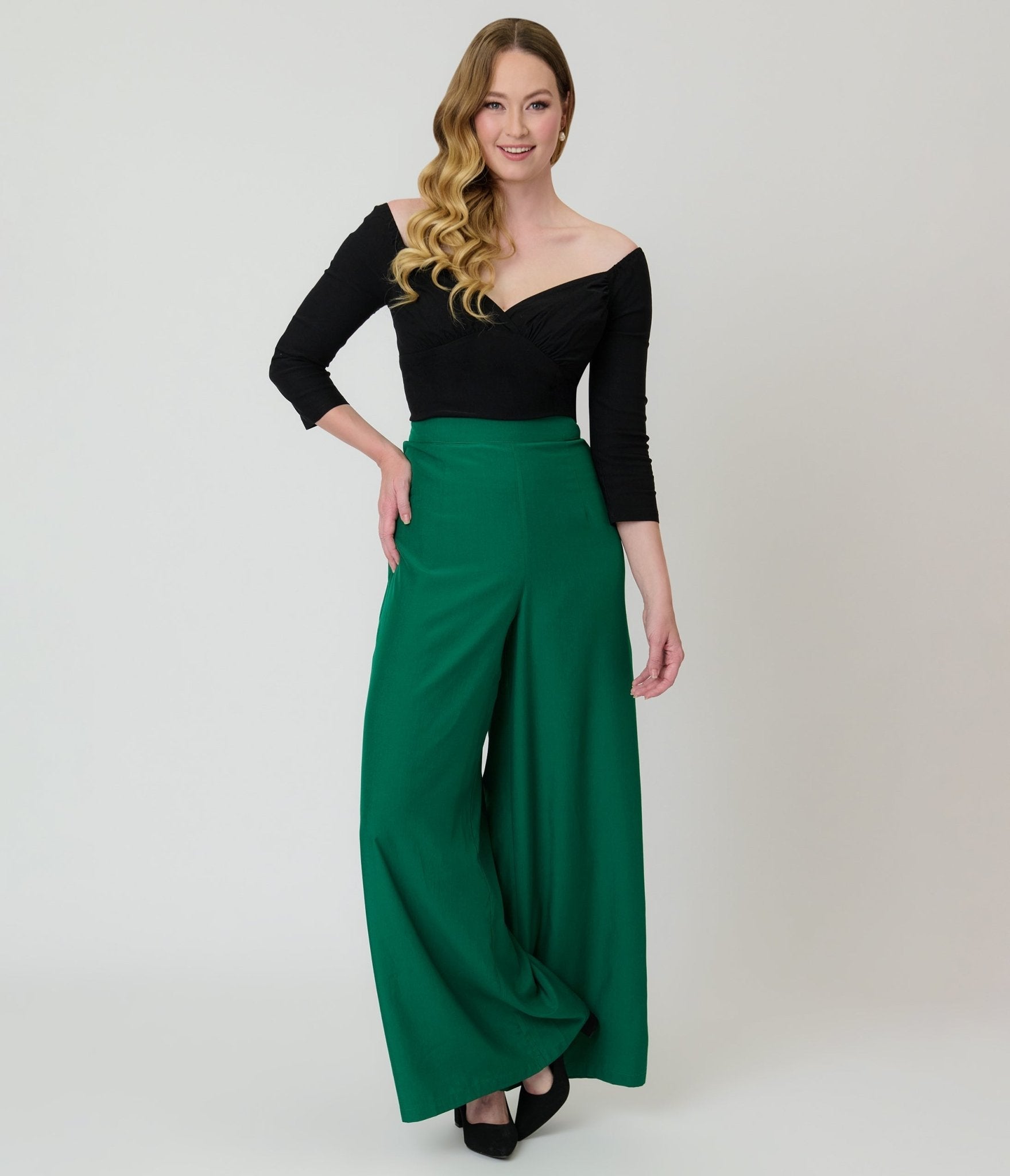 Banned Green Elizabeth Palazzo Trousers