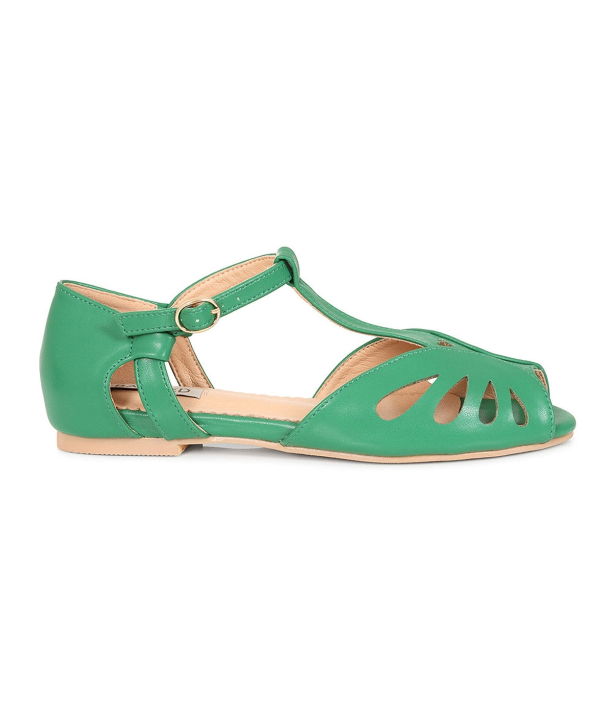 Banned Green Secret Love T-Strap Leatherette Flats