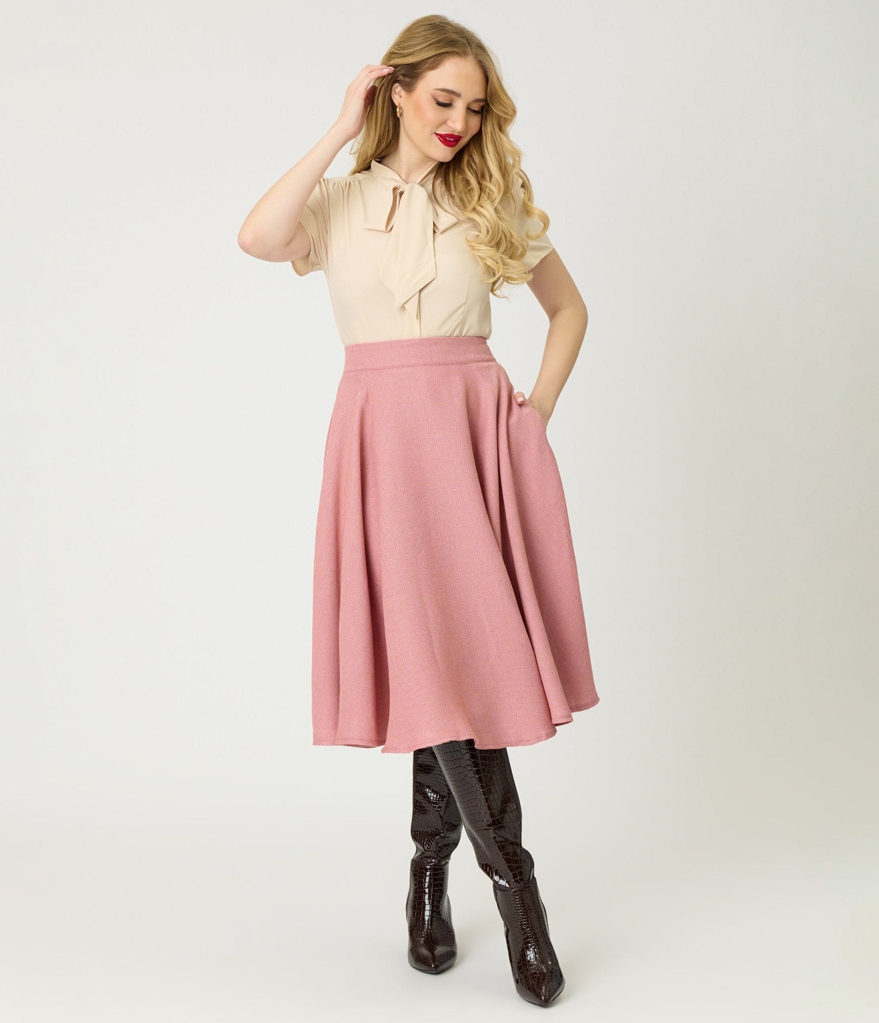 Banned Light Pink Cary Swing Skirt