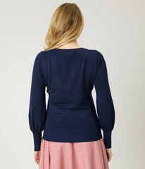 Banned Navy Romantic Floral Carla Sweater