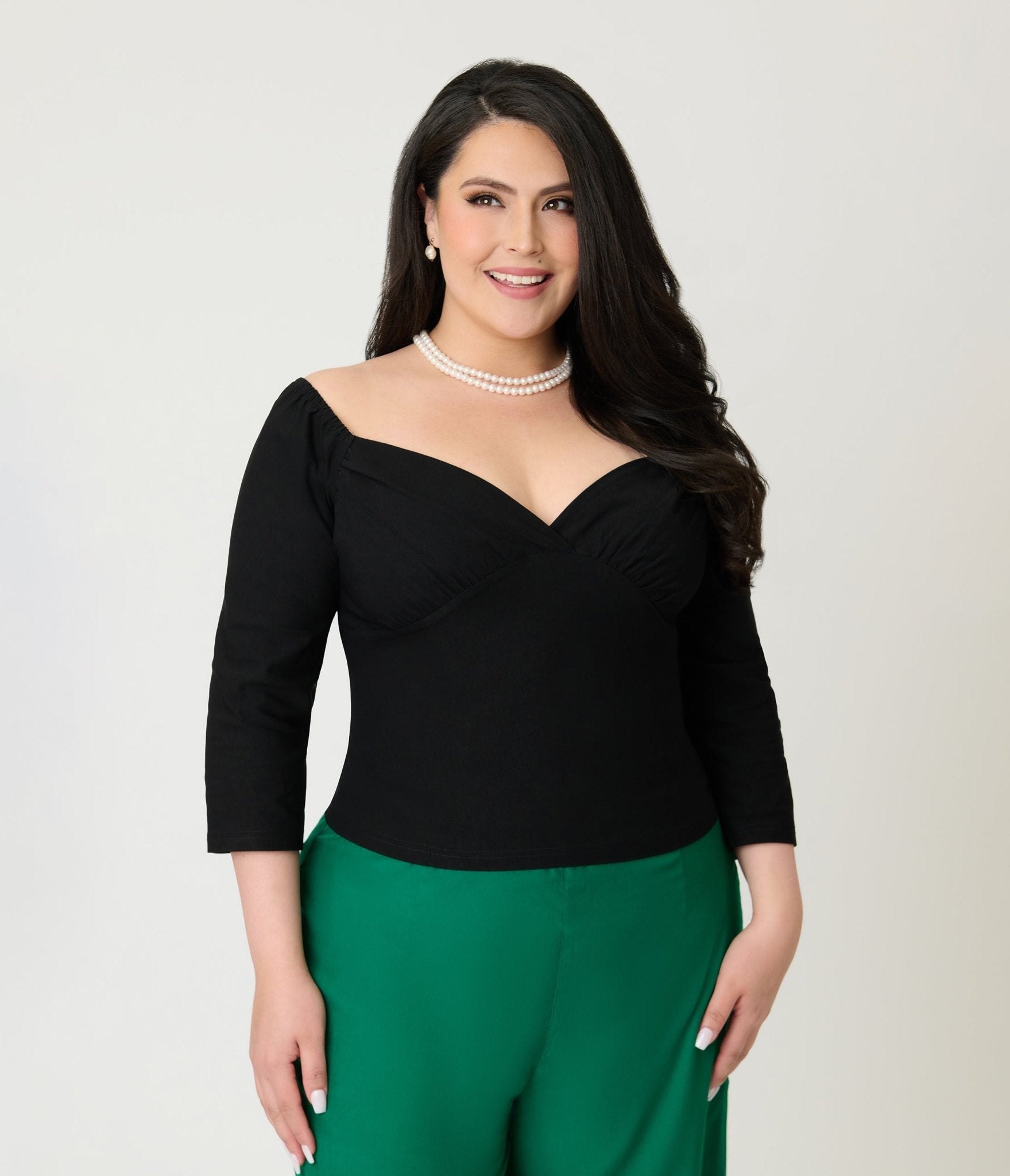 Banned Plus Size Black Off The Shoulder Dixie Top