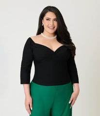 Banned Plus Size Black Off The Shoulder Dixie Top