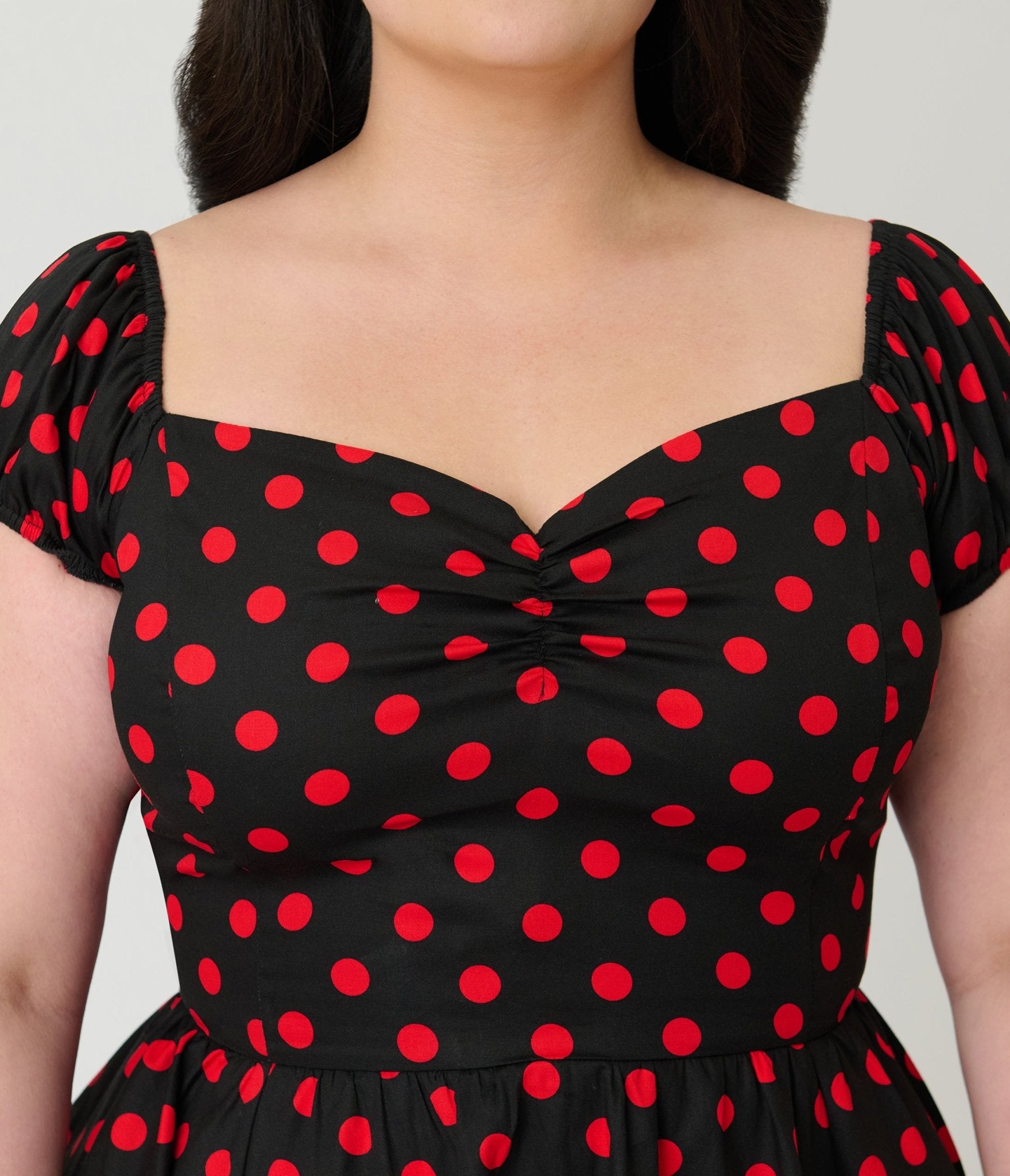 Banned Plus Size Black & Red Polka Dot Marilyn Swing Dress