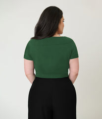 Banned Plus Size Green Off the Shoulder Lavinia Cotton Top