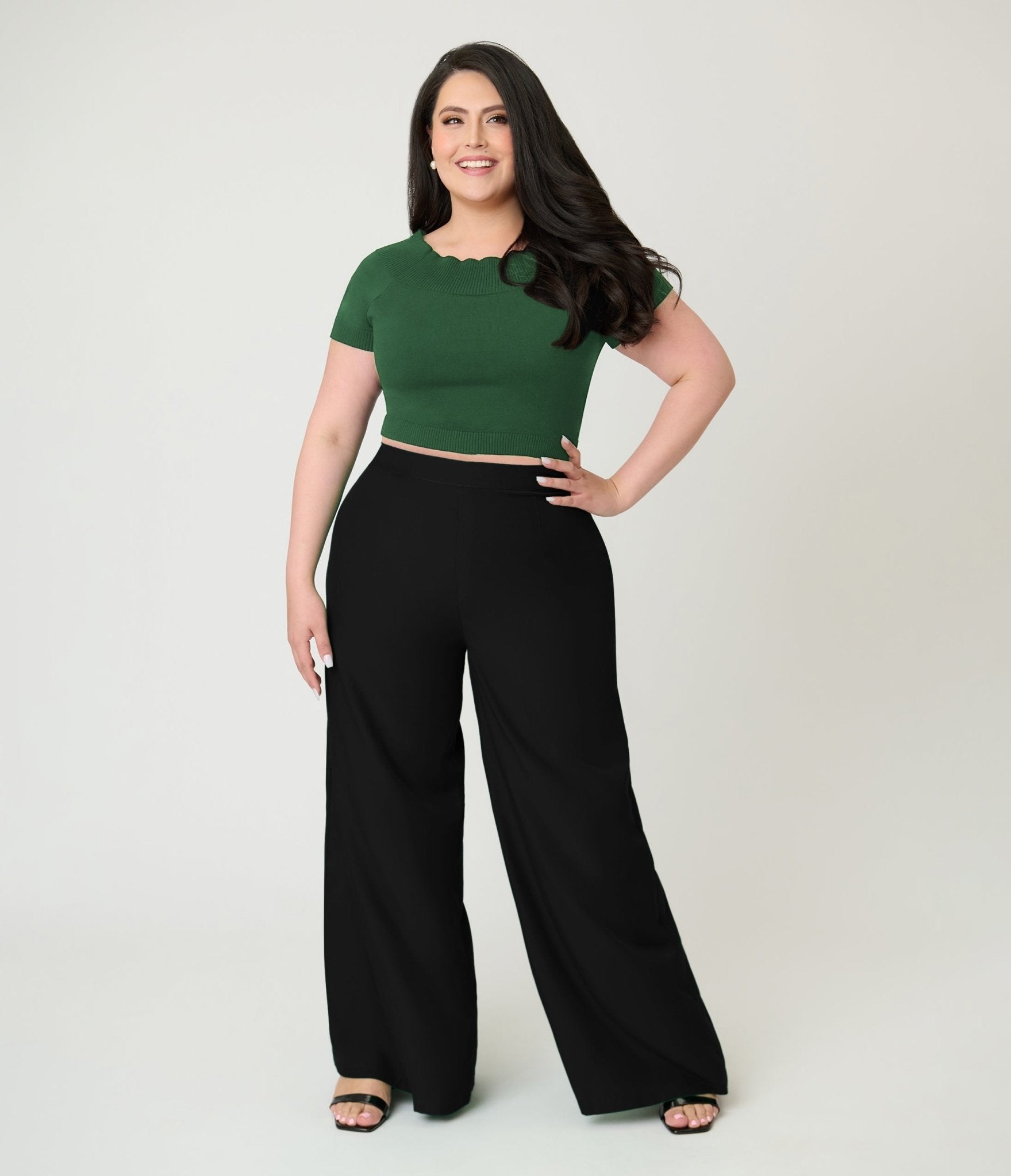 Banned Plus Size Green Off the Shoulder Lavinia Cotton Top