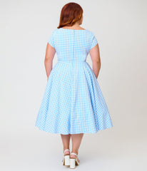 Banned Plus Size Sky Blue Gingham Lola Swing Dress