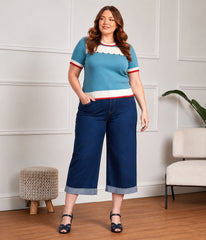 Banned Plus Size Sky Blue Lily Rose Sweater