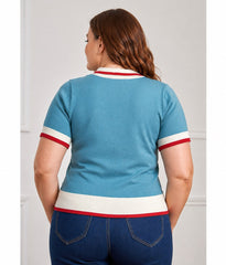 Banned Plus Size Sky Blue Lily Rose Sweater