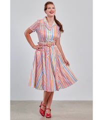 Banned Rainbow Stripe Swing Dress