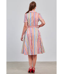Banned Rainbow Stripe Swing Dress