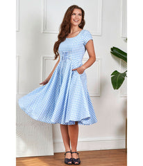 Banned Sky Blue Gingham Lola Swing Dress