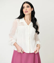 Banned White Bonnie Blouse