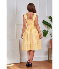 Banned Yellow Gingham Swing Dress