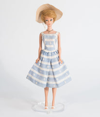 Barbie鈩?x Unique Vintage Blue & White Suburban Shopper Sundress