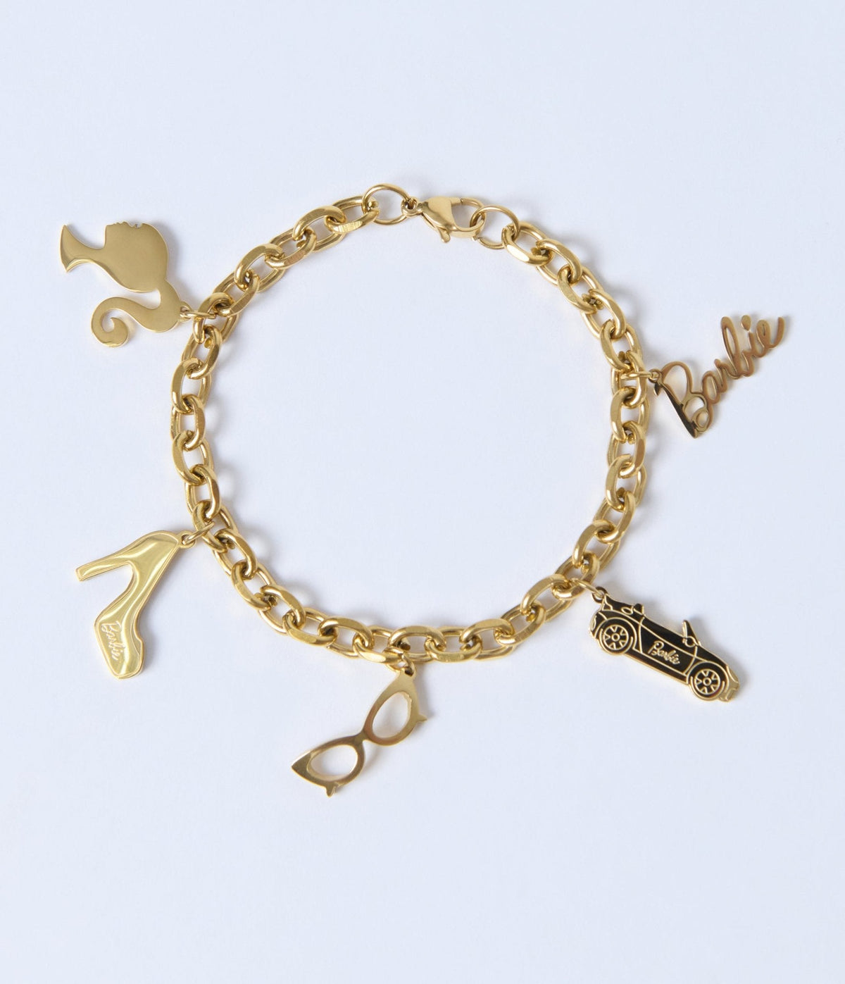 Barbie鈩?x Unique Vintage Gold Charm Bracelet
