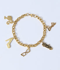 Barbie鈩?x Unique Vintage Gold Charm Bracelet