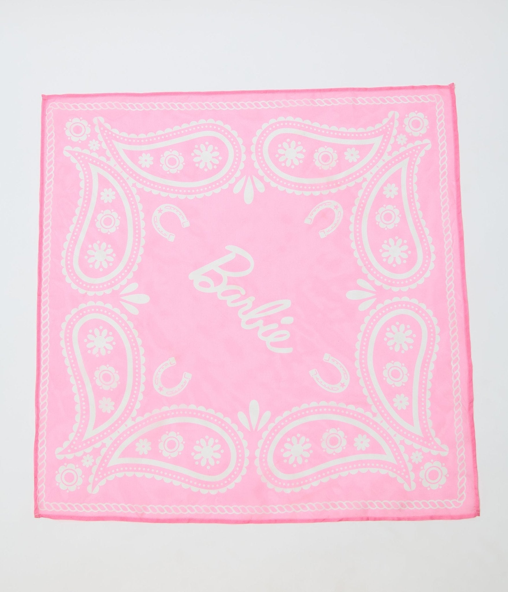 Barbie鈩?x Unique Vintage Pink Bandana Hair Scarf